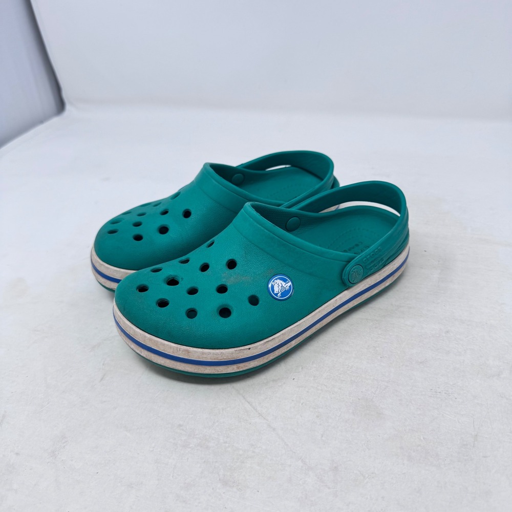 Crocs Crocband Clogs Green Size 13 Kids Casual Comfortable Slip On Shoes